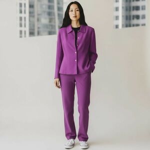 VINTAGE SHAKET PANTSUIT 80s PETITE SOPHISTICATE Silk Sz 6 w/ Pants